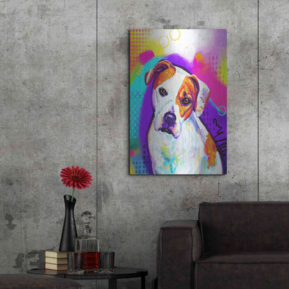 Luxe Metal Art 'Pop Art American Bulldog' by Furbaby Affiliates, Metal Wall Art,24x36