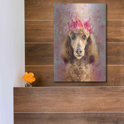 Luxe Metal Art 'Flower Crown Poodle' by Furbaby Affiliates, Metal Wall Art,12x16