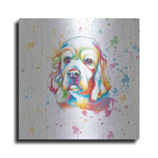 Luxe Metal Art 'Colorful Watercolor Cocker Spaniel' by Furbaby Affiliates, Metal Wall Art