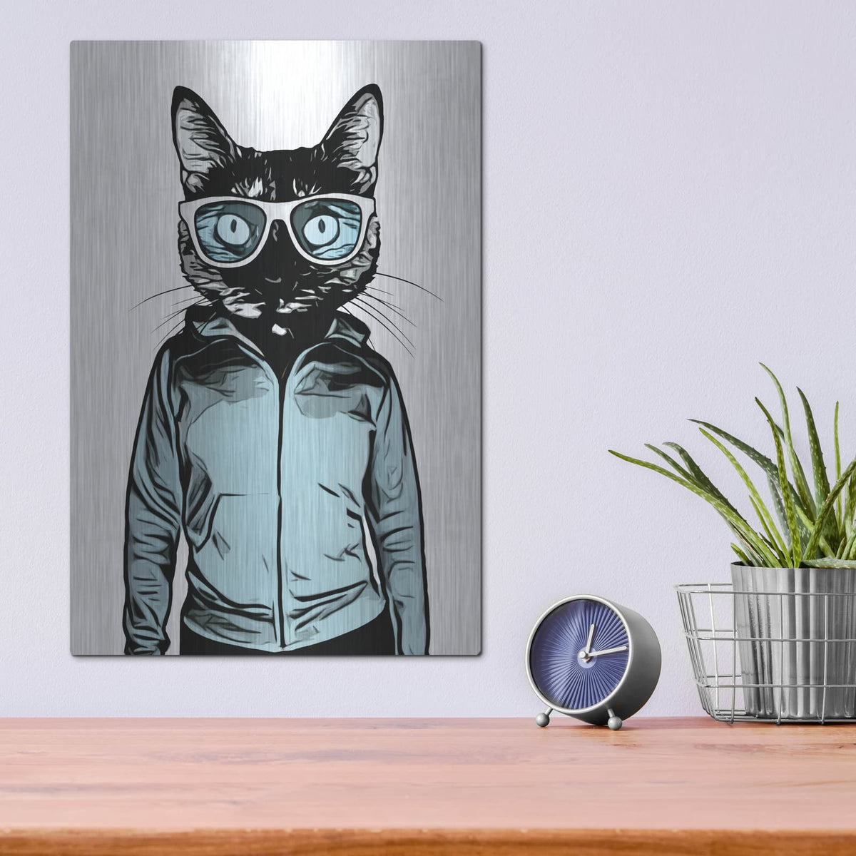 'Cool Cat' by Nicklas Gustafsson – Metal Wall Art, 12x16 room view