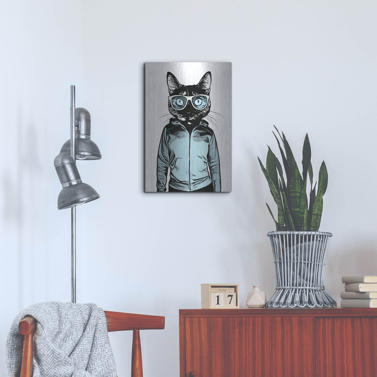 'Cool Cat' by Nicklas Gustafsson – Metal Wall Art, 16x24 room view