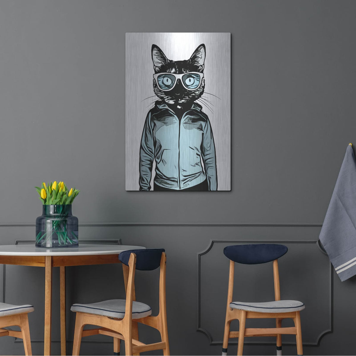 'Cool Cat' by Nicklas Gustafsson – Metal Wall Art, 24x36 room view