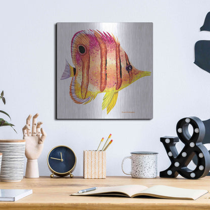 Luxe Metal Art 'New Fish 4' by Olga and Alexey Drozdov, Metal Wall Art,12x12