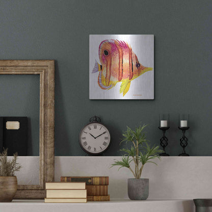 Luxe Metal Art 'New Fish 4' by Olga and Alexey Drozdov, Metal Wall Art,12x12