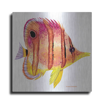 Luxe Metal Art 'New Fish 4' by Olga and Alexey Drozdov, Metal Wall Art