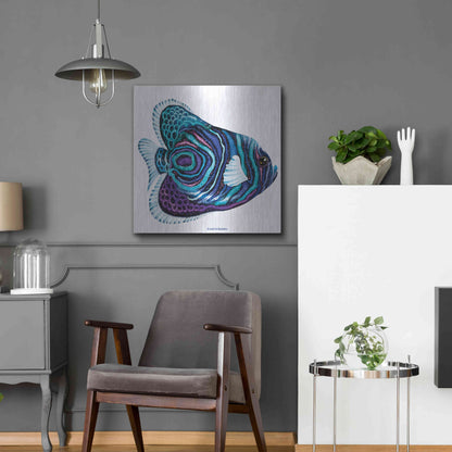 Luxe Metal Art 'New Fish 3' by Olga and Alexey Drozdov, Metal Wall Art,24x24