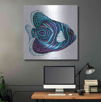 Luxe Metal Art 'New Fish 3' by Olga and Alexey Drozdov, Metal Wall Art,36x36