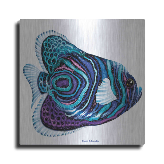 Luxe Metal Art 'New Fish 3' by Olga and Alexey Drozdov, Metal Wall Art