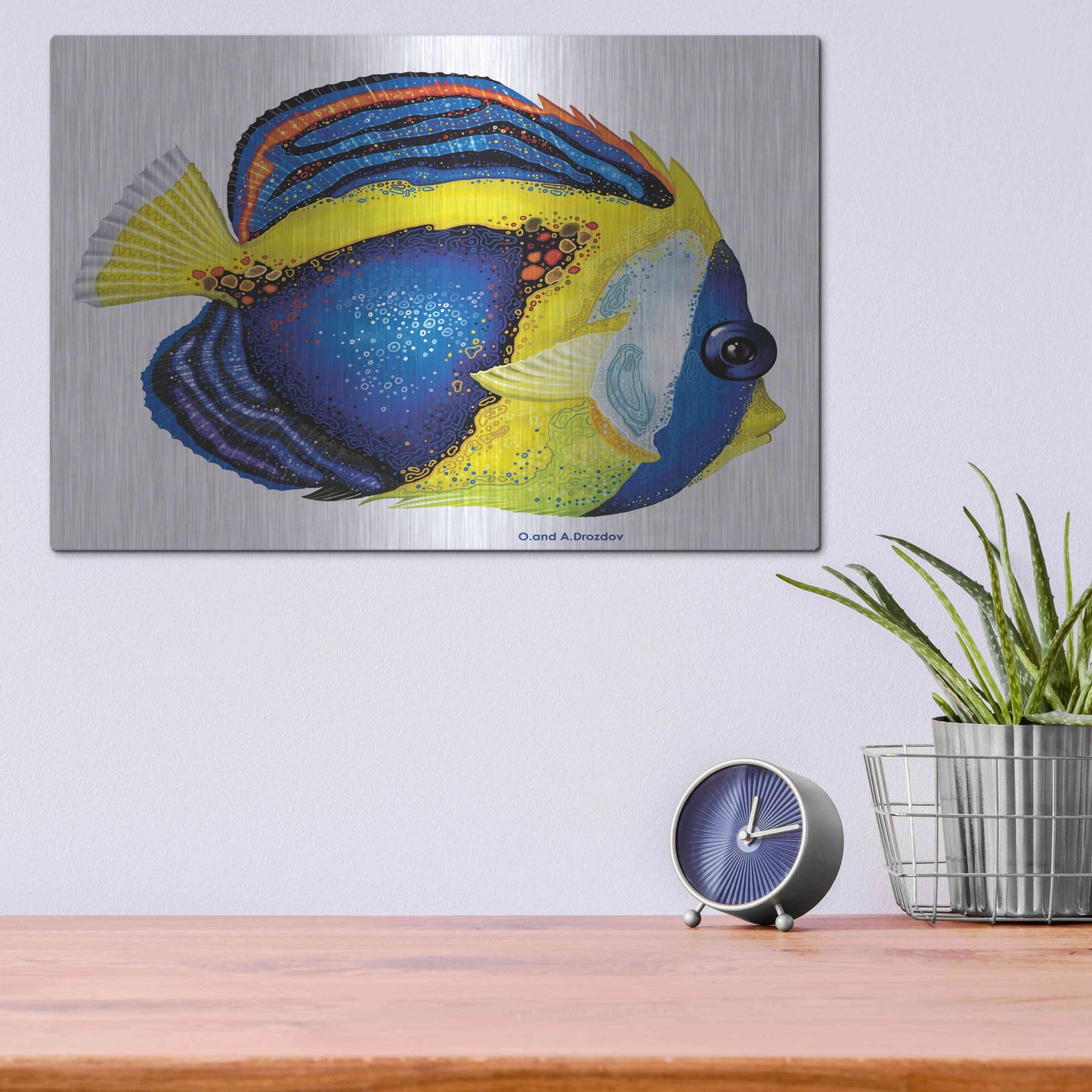 Luxe Metal Art 'New Fish 2' by Olga and Alexey Drozdov, Metal Wall Art,16x12