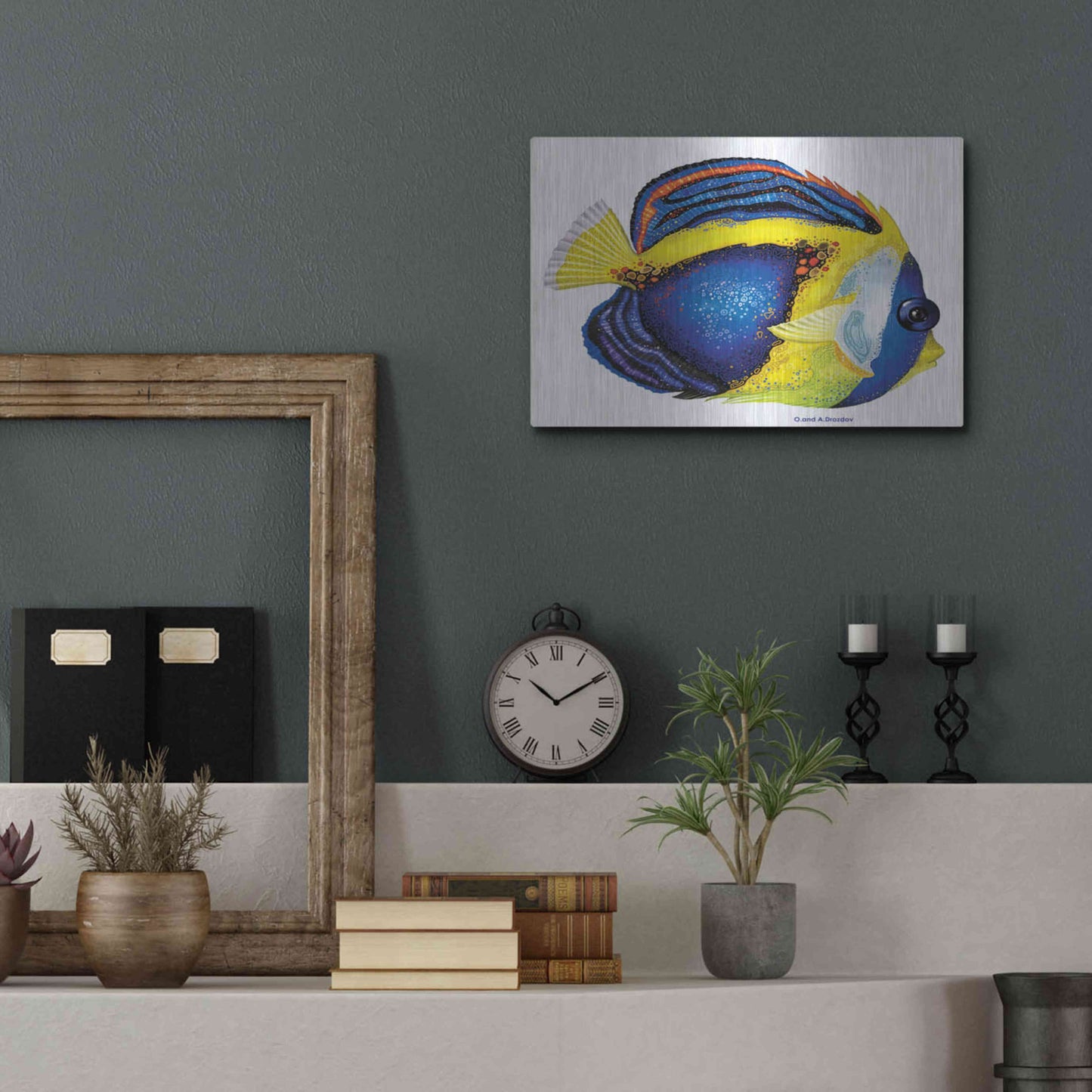 Luxe Metal Art 'New Fish 2' by Olga and Alexey Drozdov, Metal Wall Art,16x12