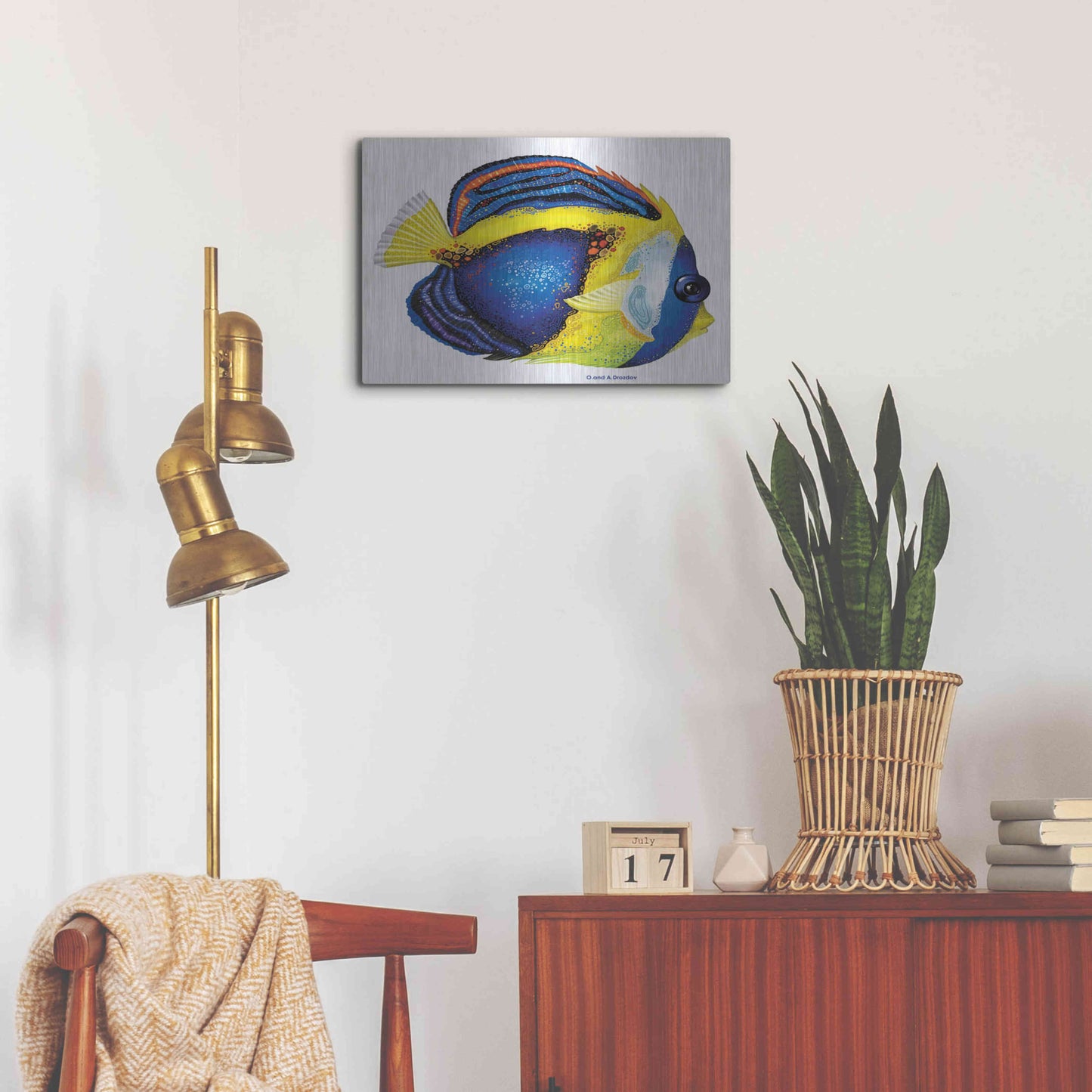 Luxe Metal Art 'New Fish 2' by Olga and Alexey Drozdov, Metal Wall Art,24x16