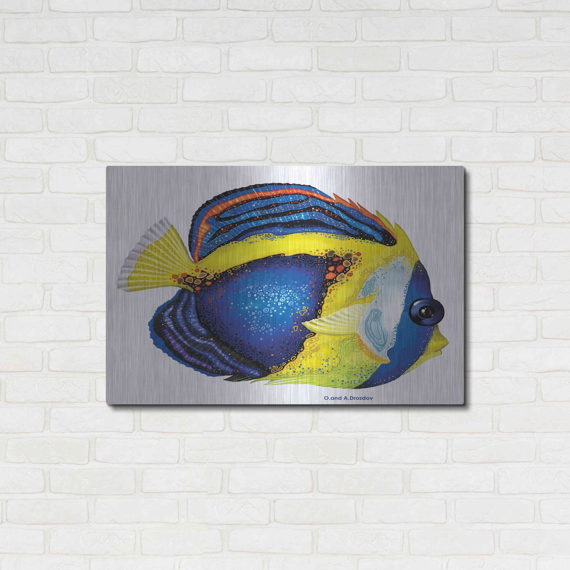 Luxe Metal Art 'New Fish 2' by Olga and Alexey Drozdov, Metal Wall Art,36x24