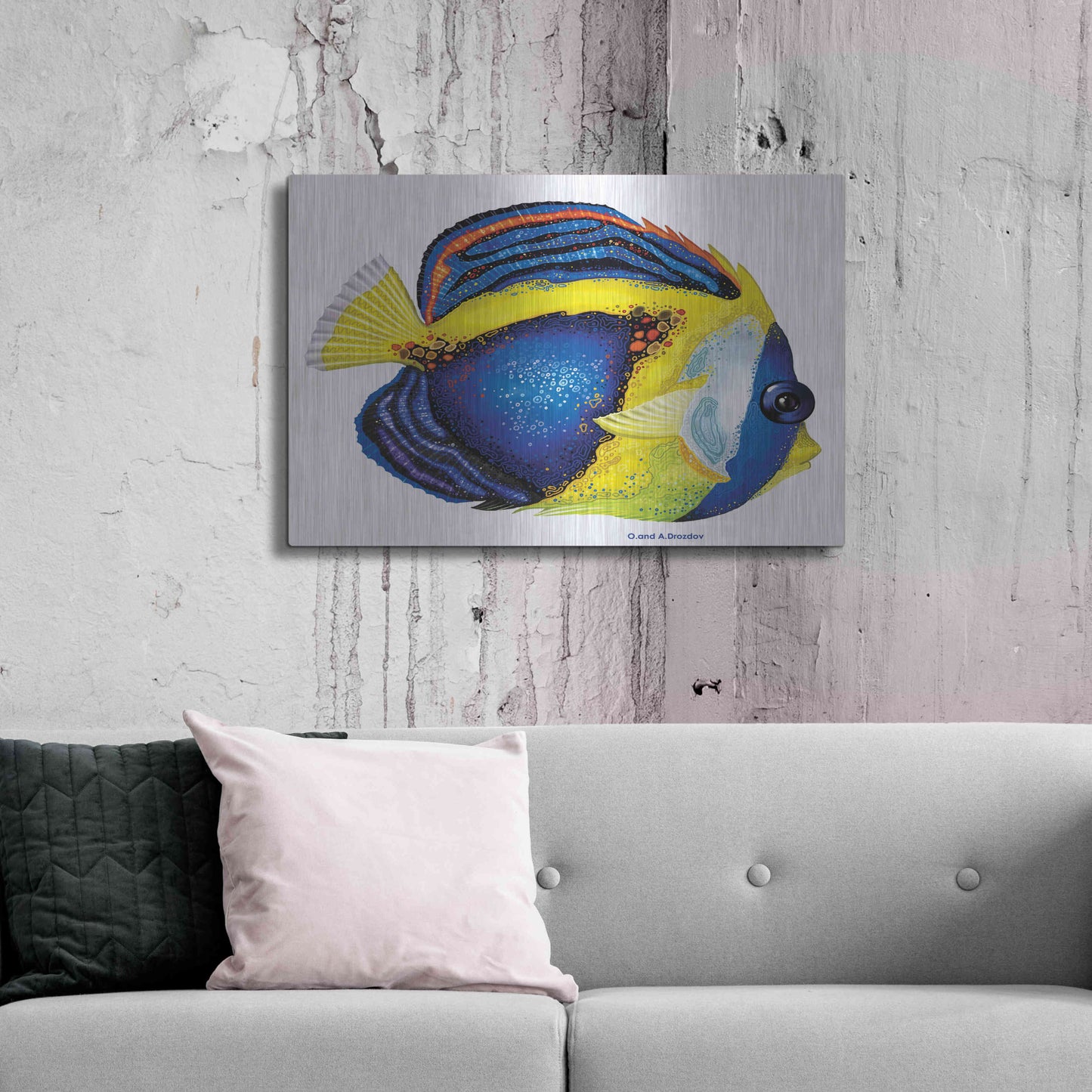 Luxe Metal Art 'New Fish 2' by Olga and Alexey Drozdov, Metal Wall Art,36x24