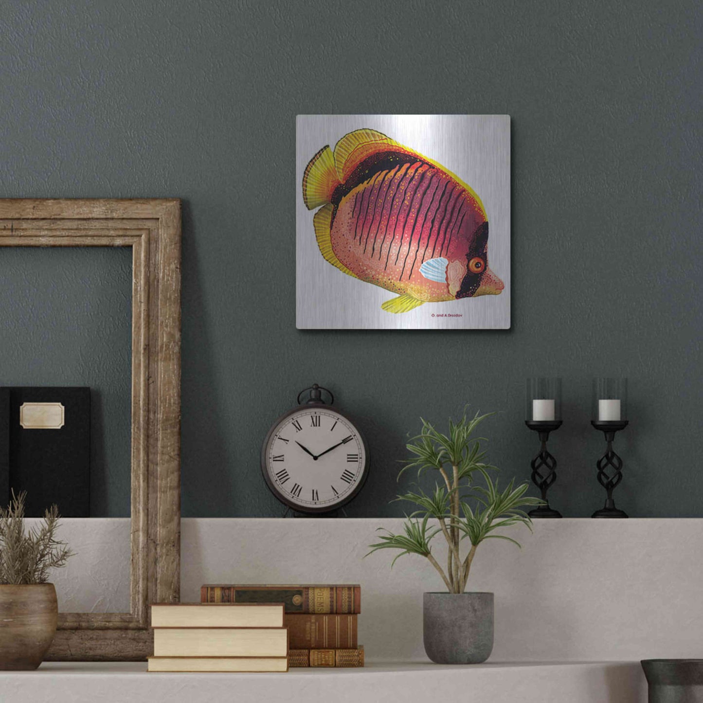 Luxe Metal Art 'New Fish 1' by Olga and Alexey Drozdov, Metal Wall Art,12x12