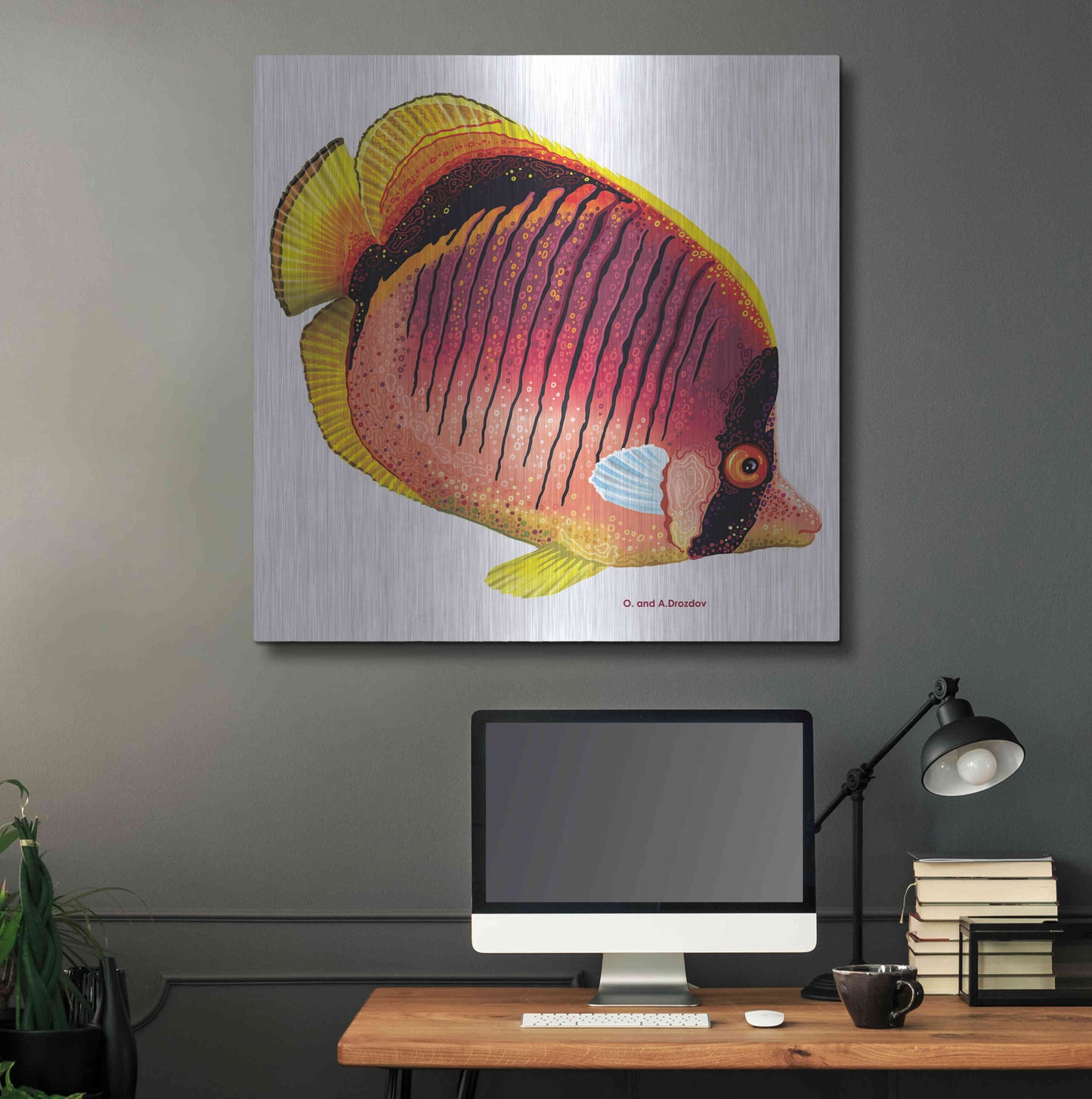 Luxe Metal Art 'New Fish 1' by Olga and Alexey Drozdov, Metal Wall Art,36x36