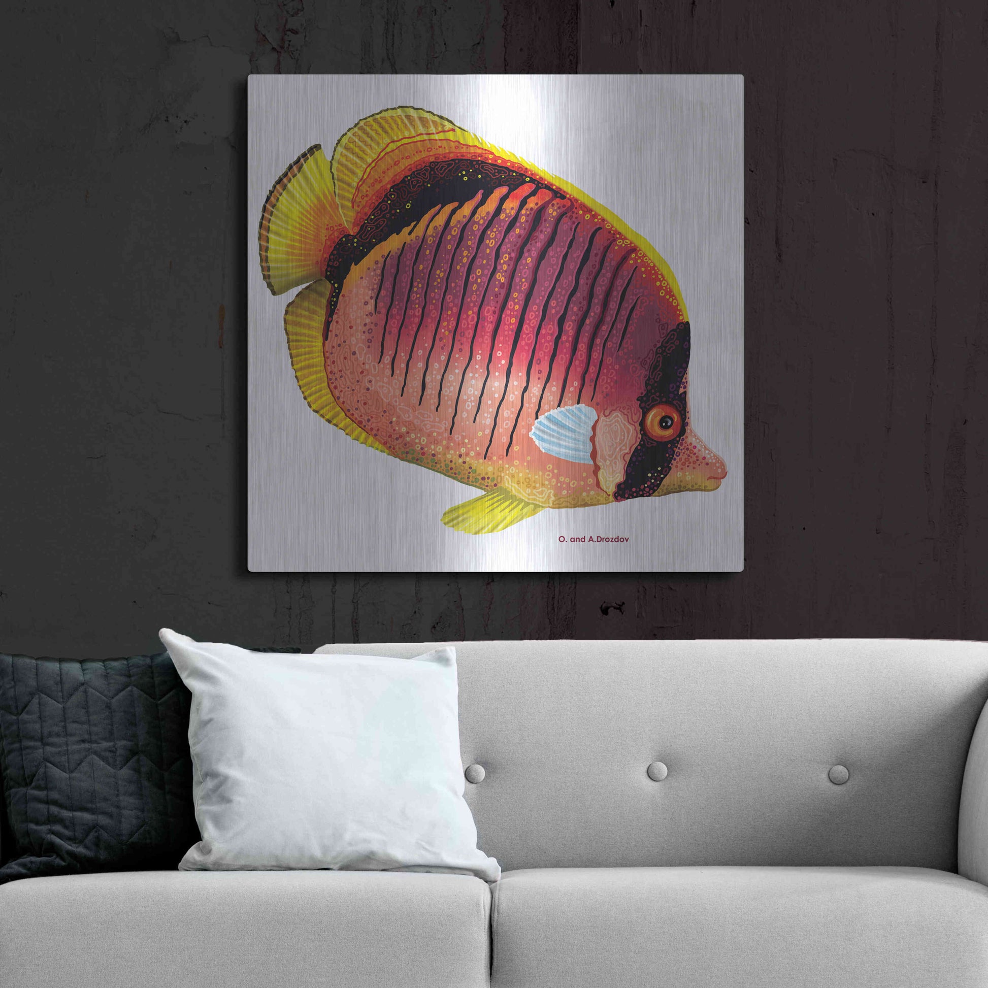 Luxe Metal Art 'New Fish 1' by Olga and Alexey Drozdov, Metal Wall Art,36x36