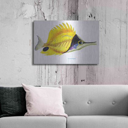 Luxe Metal Art 'Fish 5 Red Yellow' by Olga and Alexey Drozdov, Metal Wall Art,36x24