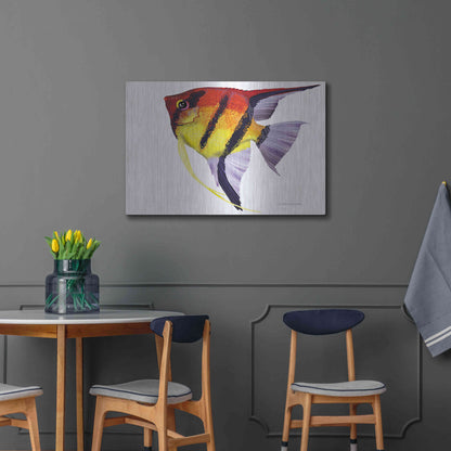 Luxe Metal Art 'Fish 4 Red Yellow' by Olga and Alexey Drozdov, Metal Wall Art,36x24