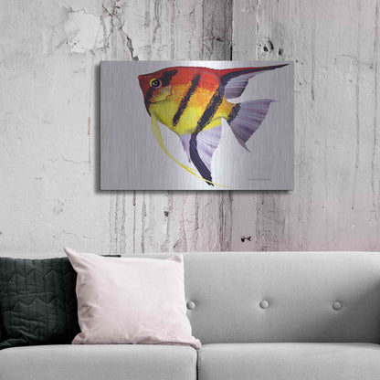 Luxe Metal Art 'Fish 4 Red Yellow' by Olga and Alexey Drozdov, Metal Wall Art,36x24