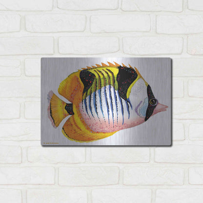 Luxe Metal Art 'Fish 1 Red Yellow' by Olga and Alexey Drozdov, Metal Wall Art,16x12