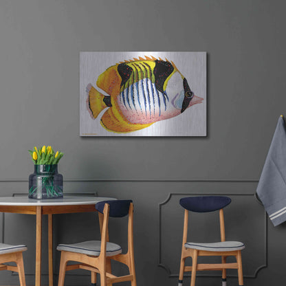 Luxe Metal Art 'Fish 1 Red Yellow' by Olga and Alexey Drozdov, Metal Wall Art,36x24