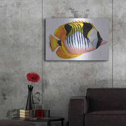 Luxe Metal Art 'Fish 1 Red Yellow' by Olga and Alexey Drozdov, Metal Wall Art,36x24