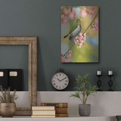 Luxe Metal Art 'Birds & Blossoms' by Patricia Feathers, Metal Wall Art,12x16