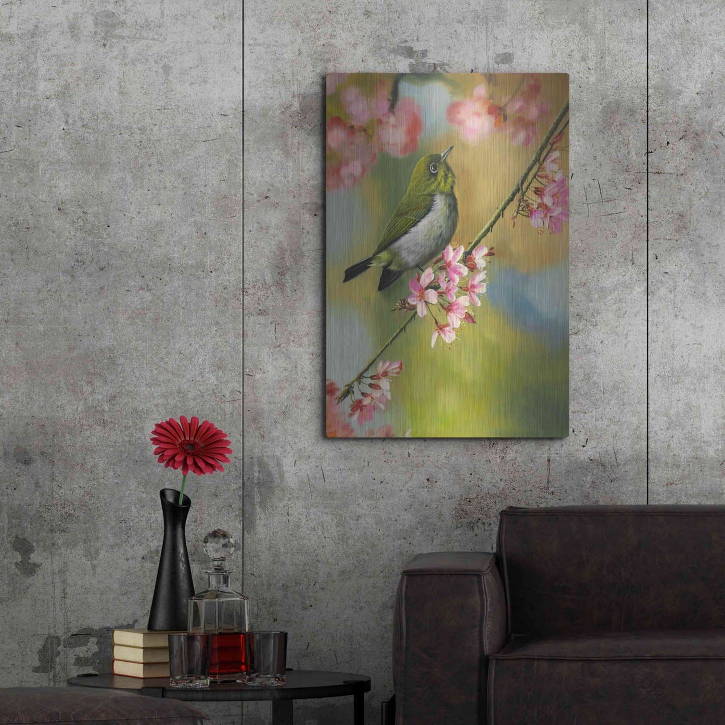 Luxe Metal Art 'Birds & Blossoms' by Patricia Feathers, Metal Wall Art,24x36