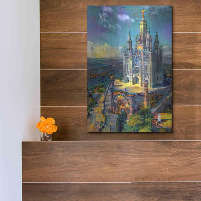 Luxe Metal Art 'Barcelona Spain Tibidabo Church' by Pedro Gavidia, Metal Wall Art,12x16