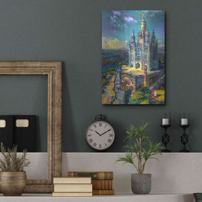 Luxe Metal Art 'Barcelona Spain Tibidabo Church' by Pedro Gavidia, Metal Wall Art,12x16