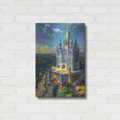 Luxe Metal Art 'Barcelona Spain Tibidabo Church' by Pedro Gavidia, Metal Wall Art,16x24