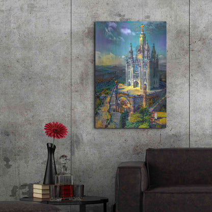 Luxe Metal Art 'Barcelona Spain Tibidabo Church' by Pedro Gavidia, Metal Wall Art,24x36