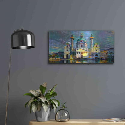 Luxe Metal Art 'Vienna Austria Karlskirche' by Pedro Gavidia, Metal Wall Art,24x12