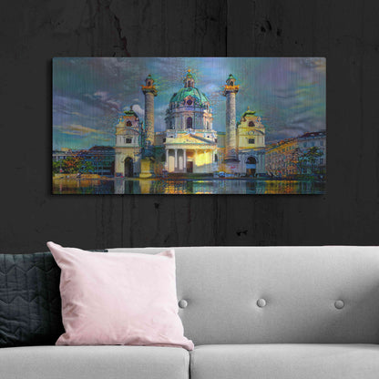 Luxe Metal Art 'Vienna Austria Karlskirche' by Pedro Gavidia, Metal Wall Art,48x24