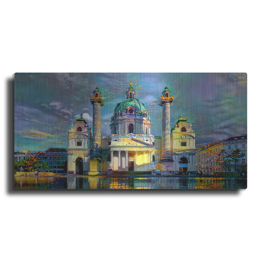 Luxe Metal Art 'Vienna Austria Karlskirche' by Pedro Gavidia, Metal Wall Art