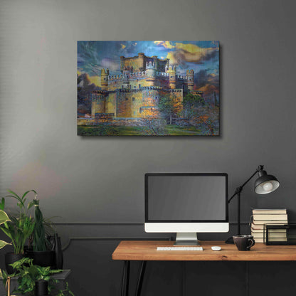 Luxe Metal Art 'Toledo Spain Guadamur Castle' by Pedro Gavidia, Metal Wall Art,36x24
