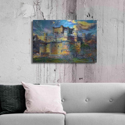 Luxe Metal Art 'Toledo Spain Guadamur Castle' by Pedro Gavidia, Metal Wall Art,36x24