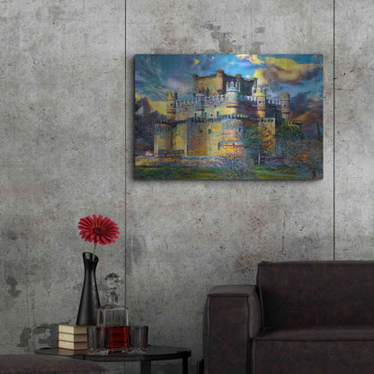 Luxe Metal Art 'Toledo Spain Guadamur Castle' by Pedro Gavidia, Metal Wall Art,36x24