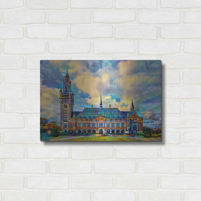 Luxe Metal Art 'The Hague Netherlands Peace Palace' by Pedro Gavidia, Metal Wall Art,24x16