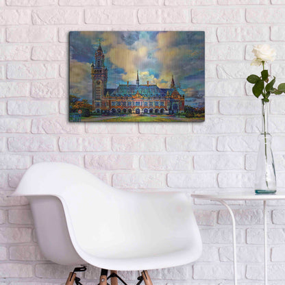 Luxe Metal Art 'The Hague Netherlands Peace Palace' by Pedro Gavidia, Metal Wall Art,24x16