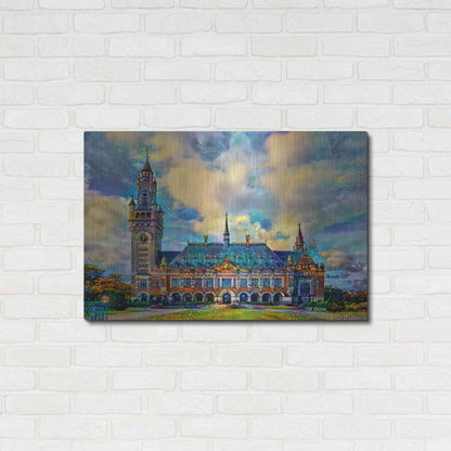 Luxe Metal Art 'The Hague Netherlands Peace Palace' by Pedro Gavidia, Metal Wall Art,36x24