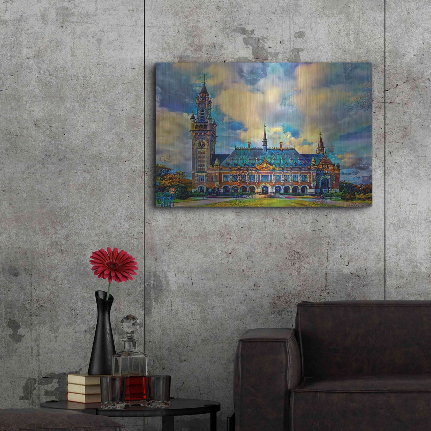 Luxe Metal Art 'The Hague Netherlands Peace Palace' by Pedro Gavidia, Metal Wall Art,36x24