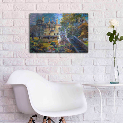 Luxe Metal Art 'Sintra Portugal Quinta de Regaleira' by Pedro Gavidia, Metal Wall Art,24x16