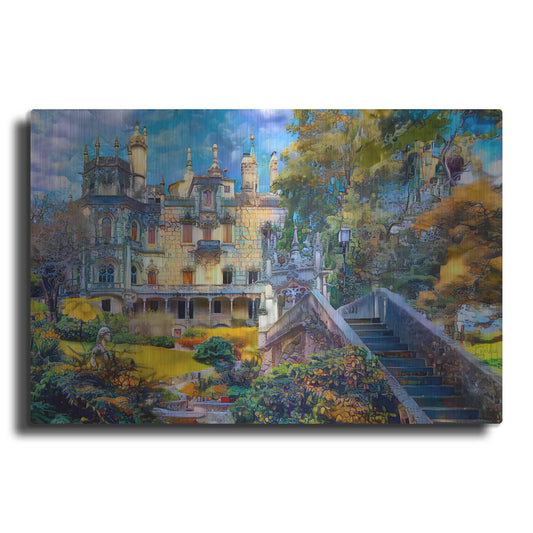 Luxe Metal Art 'Sintra Portugal Quinta de Regaleira' by Pedro Gavidia, Metal Wall Art