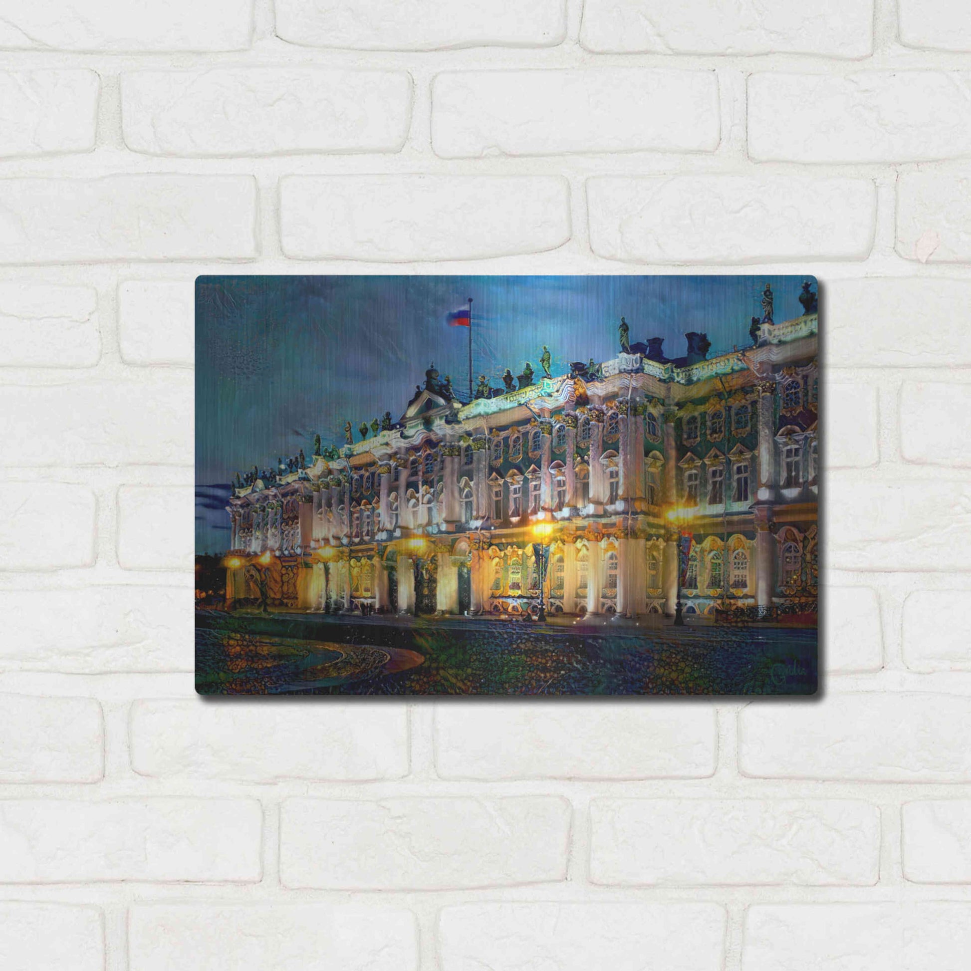 Luxe Metal Art 'Saint Petersburg Russia Hermitage Museum' by Pedro Gavidia, Metal Wall Art,16x12