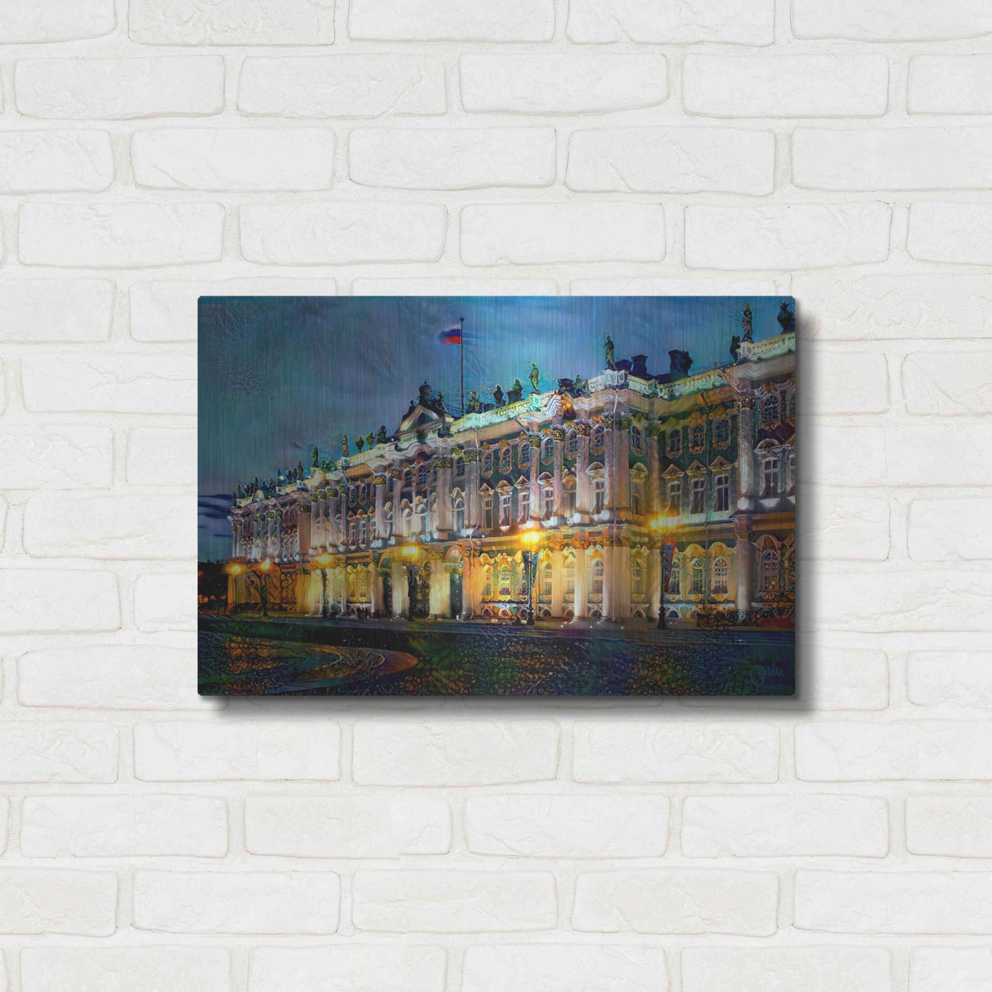Luxe Metal Art 'Saint Petersburg Russia Hermitage Museum' by Pedro Gavidia, Metal Wall Art,24x16