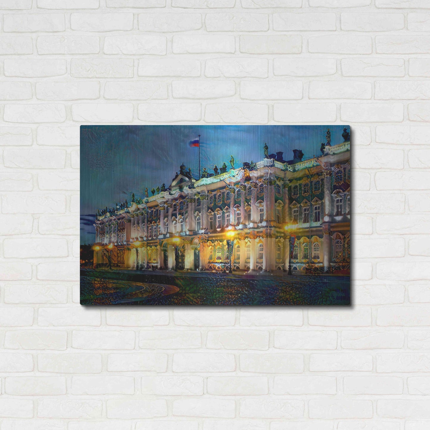 Luxe Metal Art 'Saint Petersburg Russia Hermitage Museum' by Pedro Gavidia, Metal Wall Art,36x24