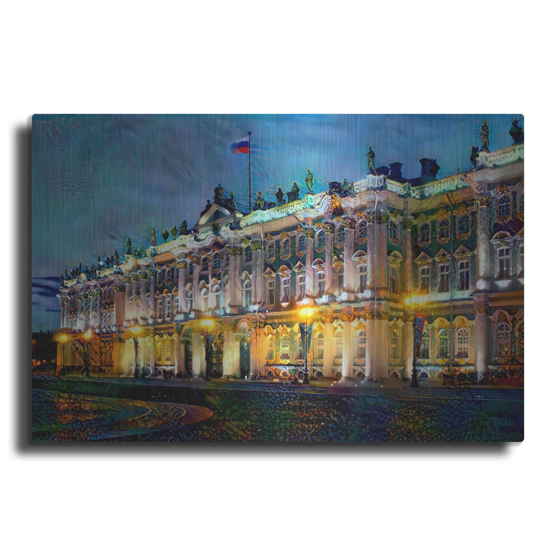Luxe Metal Art 'Saint Petersburg Russia Hermitage Museum' by Pedro Gavidia, Metal Wall Art