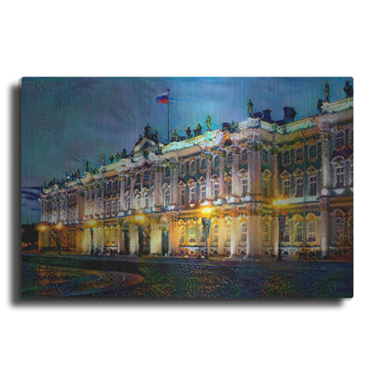 Luxe Metal Art 'Saint Petersburg Russia Hermitage Museum' by Pedro Gavidia, Metal Wall Art