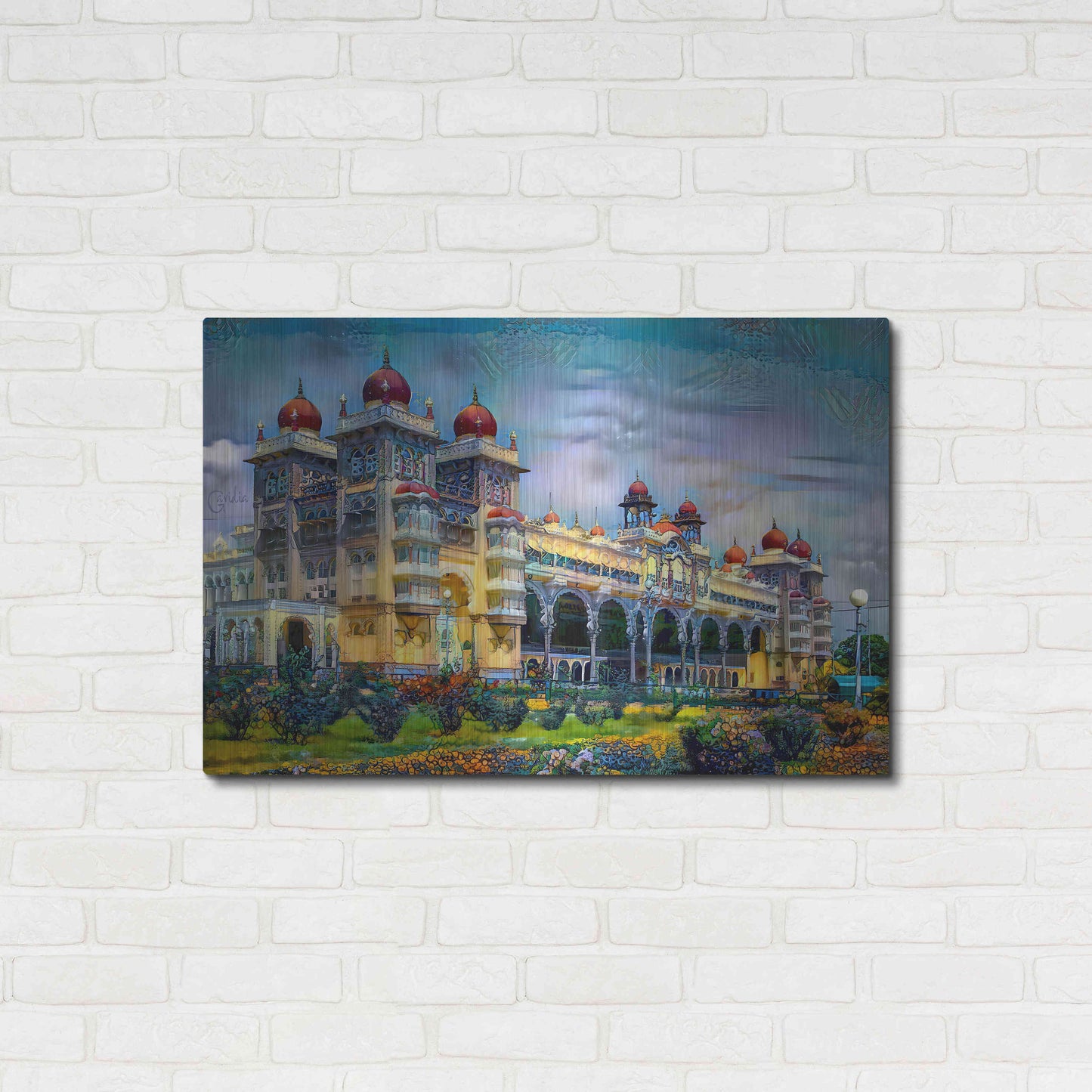 Luxe Metal Art 'Mysore India Royal Palace' by Pedro Gavidia, Metal Wall Art,36x24